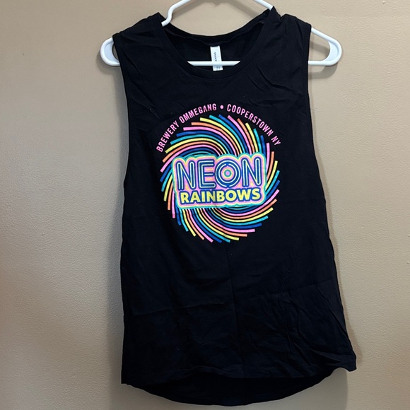 Bella Canvas Tops - Ommegang Brewery Black Neon Rainbows Tank Top